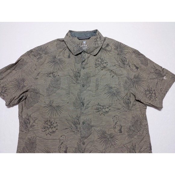KUHL Thrive Short Sleeve Button Shirt 7575 Western Cactus Cotton Tencel Green XL - Picture 7 of 12